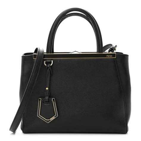 FENDI Vitello Elite Petite 2Jours Tote Black 